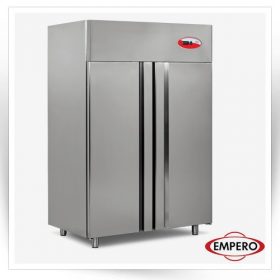 یخچال کابینتی ایستاده نوشابه و سالاد 2 درب استیل و شیشه ای                                                                                          مدل : TB-EMP.140.80.01