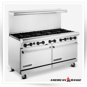 اجاق گاز 10 شعله با دو فر آمریکن رنج مدل AR-10                                                                                          مدل : TB-AR10