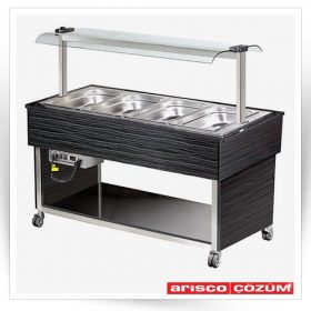 کانتر بوفه گرم چهار لگن 1/1 دکوراتیو مدل MBH814B                                                                                          مدل : TB-Arisco-MBH814B