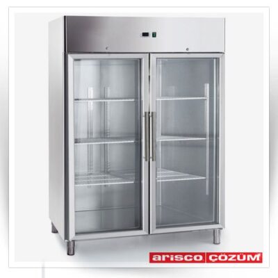 یخچال ایستاده دو درب شیشه ای مدل AGN1400TNG                                                                                          مدل : TB-Arisco-AGN1400TNG