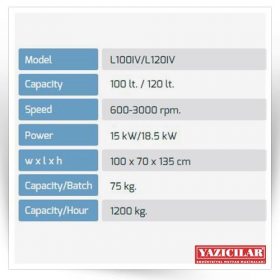 میکسر غذاساز هموژنایزر YAZICILAR مدل L100IV L120IV                                                                                          مدل : TB-L100IV L120IV - Image 2
